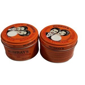 2- Murray's Superior Hair Dressing Pomade Orange Tins Retro‎ Styling Set
